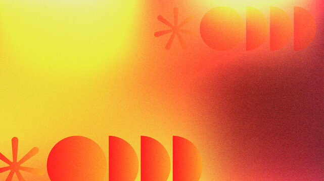 Yellow orange gradient mesh background illustration with shape element and grainy or noisy texture effect. Abstract minimalist modern background.