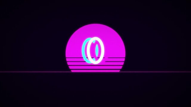 Digital security keypad with glowing numbers on a dark background in a retro synthwave style