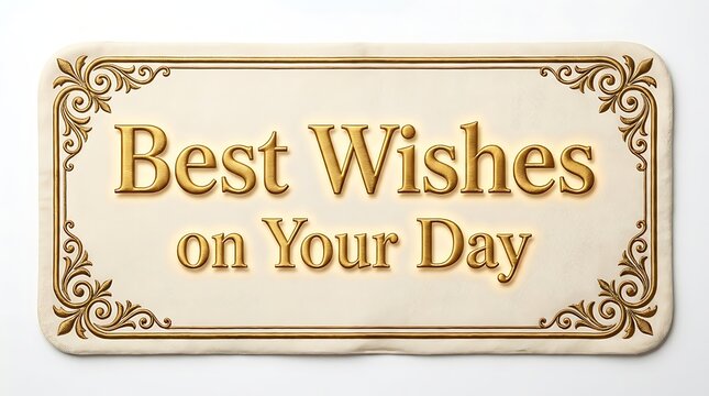 Elegant vintage style best wishes sign for birthday or special day celebration messages