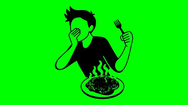 smelly illustration video animation dirty disgust food silhouette stinky logo bad icon odor stink stench woman rotten adult smell outline unpleasant pile nose for green screen footage