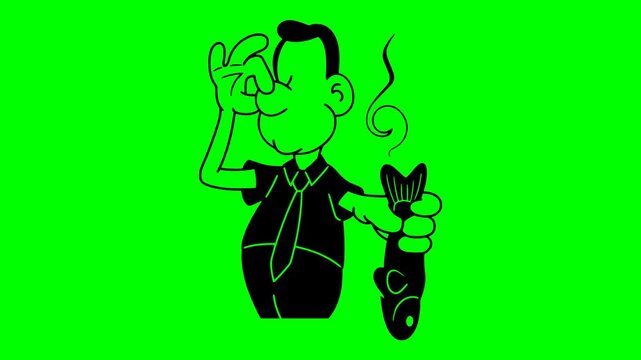 smelly illustration video animation dirty disgust food silhouette stinky logo bad icon odor stink stench woman rotten adult smell outline unpleasant pile nose for green screen footage