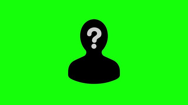 Anonymous Unknown User Animation Seamless Loop On Green Screen For Cyber Security Access Denied And Hidden Identity Concept UI