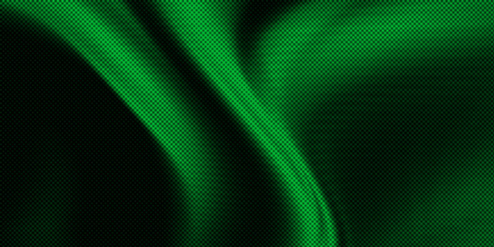 Abstract Neon Green Digital Grid Background with Black Gradient and Futuristic Light Waves