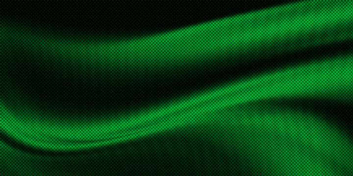 Abstract Neon Green Digital Grid Background with Black Gradient and Futuristic Light Waves