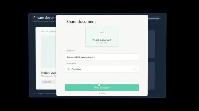 Sharing a Project Overview Document with a Teammate for View Only Access in a Private Workspace