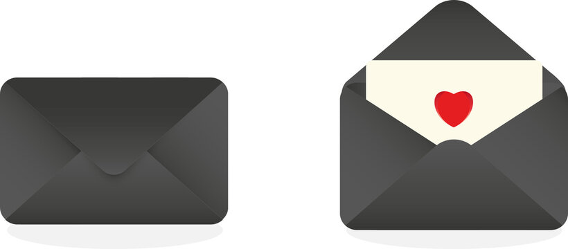 Black opened envelope