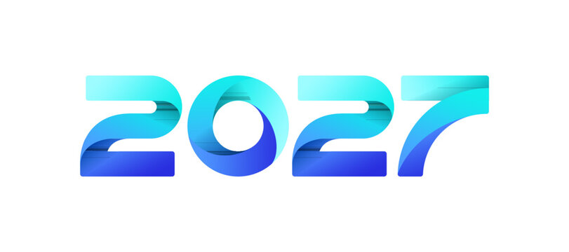 2027 Blue Gradient Typography Design, Modern Corporate Number Logo