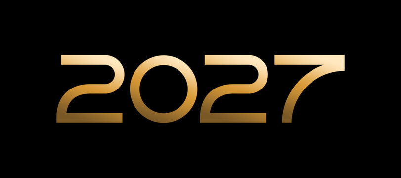 2027 Elegant Gold Typography Design, Premium Corporate Number Logo