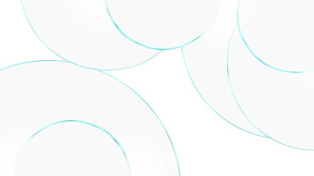 overlapping circular panels form arrangement fine rims, smooth curves dimensional depth. Minimal abstract modern branding, product explainers, business presentations titles with an uncluttered design.