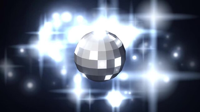 Disco ball casting sparkling light animation HD 4K