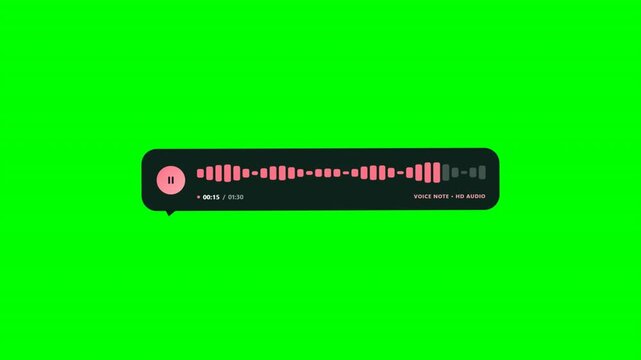 Red Audio Waveform Voice Message Speech Bubble Popup