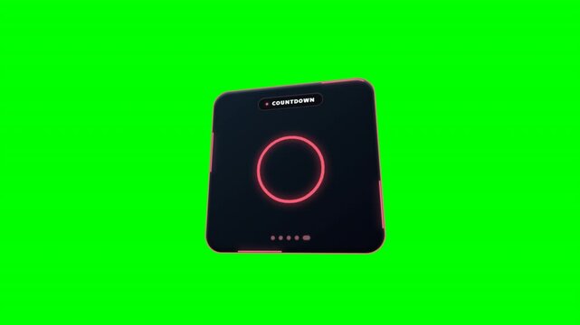 Red Futuristic 3D Countdown Timer Card Clock Widget