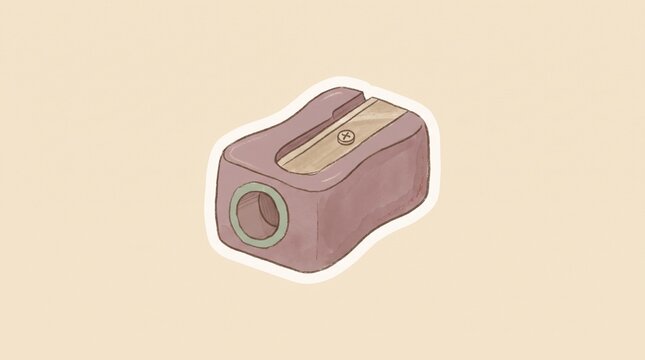 Minimalist Pencil Sharpener Hand Drawn Stationery Sticker