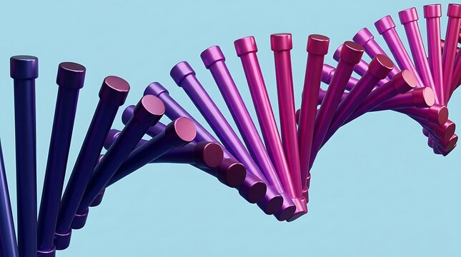 Abstract 3d rendering of a dna strand