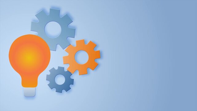 Innovation Light Bulb and Gears Animation