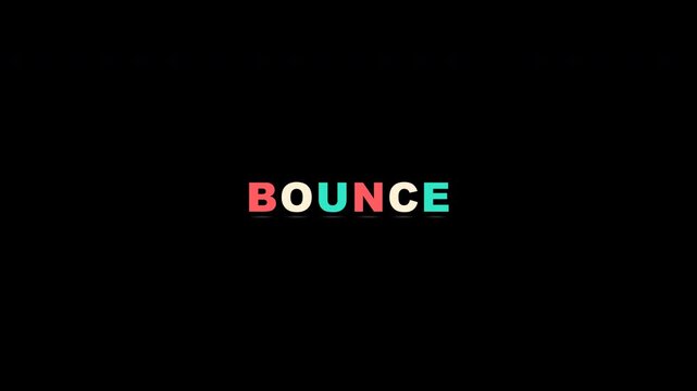 Bounce - A Fun and Playful Word with Colorful Typography on a Dark Background, Evoking Joy and Energy