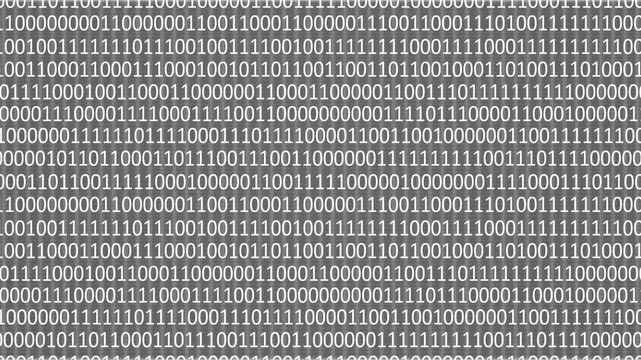 White Binary Code Numbers Scrolling Across a Clean White Background, Abstract Digital Data Stream Animation for Computer Technology and Programming 4K