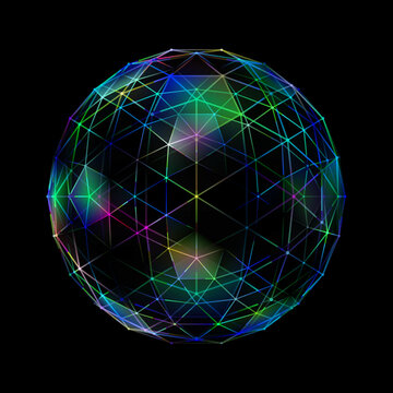 Colorful Geometric Wireframe Sphere