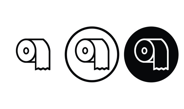 icon Toilet paper black outline for web site design 
and mobile dark mode apps 
Vector illustration on a white background