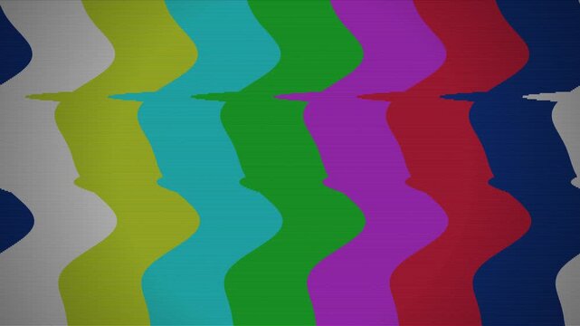 Abstract Color Bars Wave Distortion Glitch Background Loop