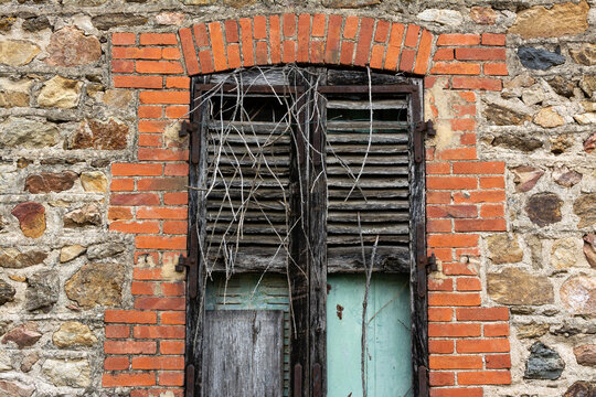 Old window, Puy de Dome department, Auvergne-Rhone-Alpes, France