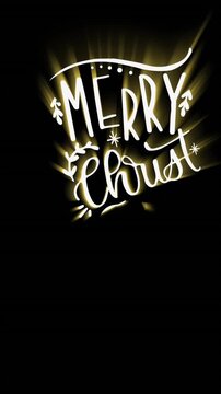Vertical video: Black canvas starting, stroke appearing, letters forming, gold glow making greeting