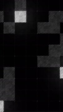 Vertical video: Bright tiles pulsing, grid moving as tiles lighting fading shifting, showing cycle