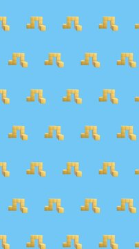 Vertical video: On play, yellow musical-note tiles shifting upward, looping as wallpaper scroll