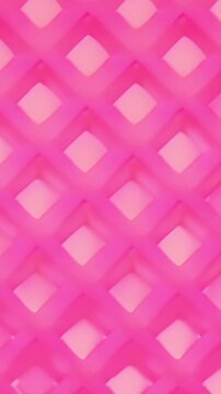 Vertical video: Pink grid moving blurring slightly after small zoom then easing back showing detail