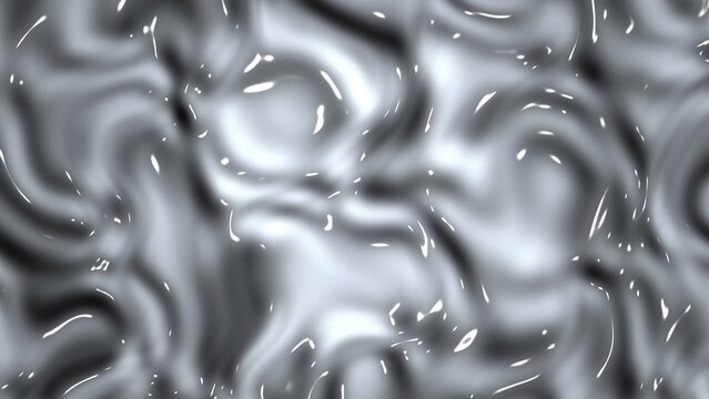 Swirling liquid silver chrome surface with sparkling white highlights