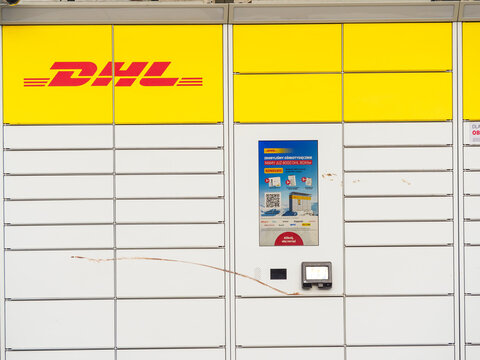 DHL parcel locker machine box, 18 December 2025, Poland