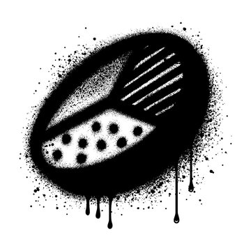 Pie chart icon in graffiti style with black spray paint