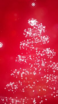 Vertical video: Sparkle band emerging bottom curling up, forming tree for holiday look, dispersing