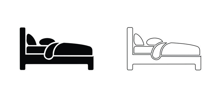 Bed icon, Bed vector collection