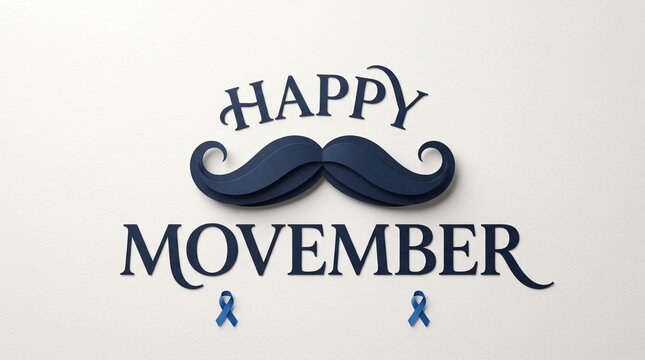 Prompt give me unicuq happy movember mustache graphic