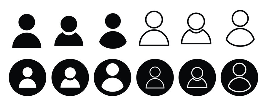 User profile icon set. Account member symbol. Simple pictogram for user interface, client avatar, personal account, login access and web design.