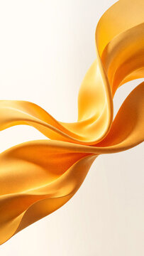 Vertical abstract 3D wavy cloth background with grainy particle texture featuring luxury gradient of yellow honey, amber, and saffron for mobile wallpaper.