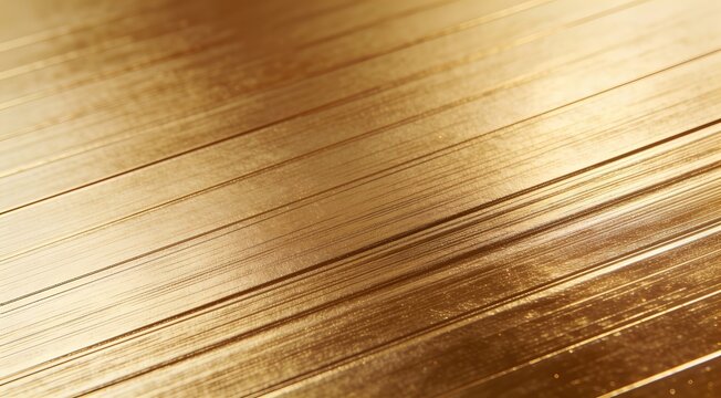 Brushed golden metallic texture surface with parallel lines