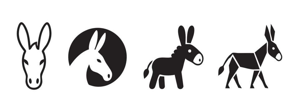 Donkey Logo and Mascot Silhouette Collection