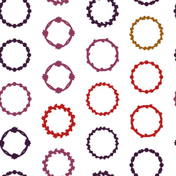 Seamless pattern of colorful circular decorative elements