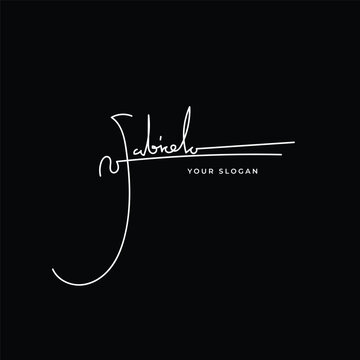 Fabiola name signature logo vector design