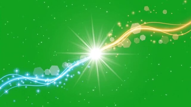 Curved vector light trail lines and glowing energy paths in dark