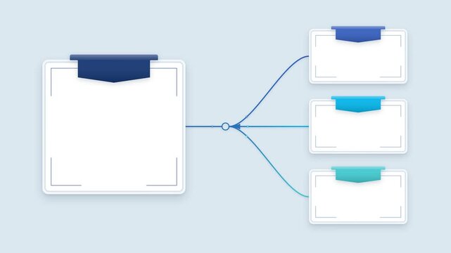 Blank Branching Flowchart with Decision Cards and Copy Space