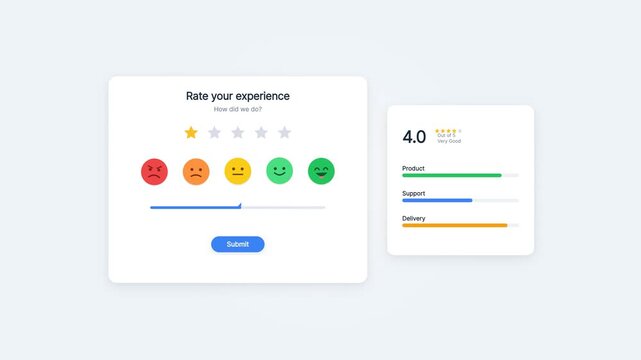 Interactive Customer Experience Rating and Feedback UI Animation