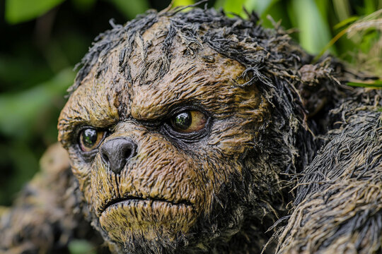 Mystical Hybrid Creature With Textured Skin And Intricate Horns In A Fantasy World, Generative AI