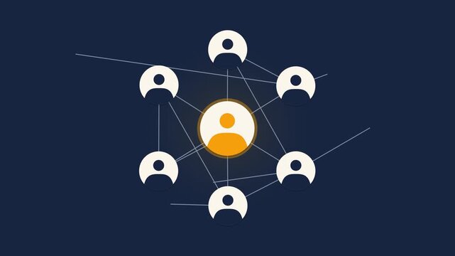 User Icons Connect in an Expanding Social Network