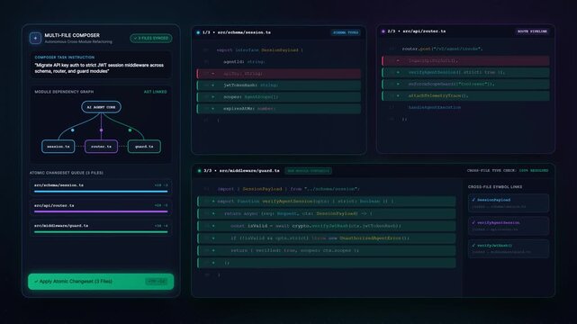 AI Coding Agent Refactoring Three Linked TypeScript Files