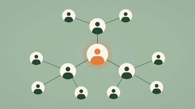 Animated People Network Expanding with Branching Connections