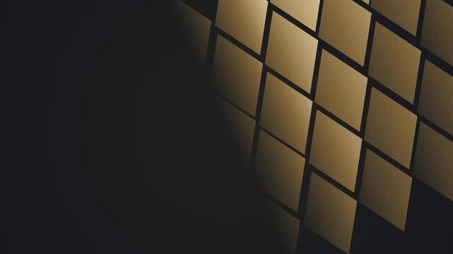 Golden diagonal prism facets fading into a dark background