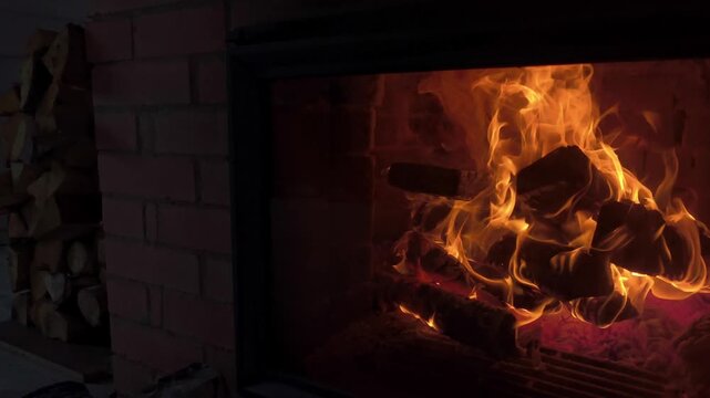 A bright flame in a dark room warmth during power outages and energy shortages. A stove that keeps a home warm in winter. Saving electricity, fuel, and other resources. A heating crisis.